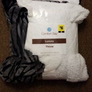 Luxury throw fleece blanket